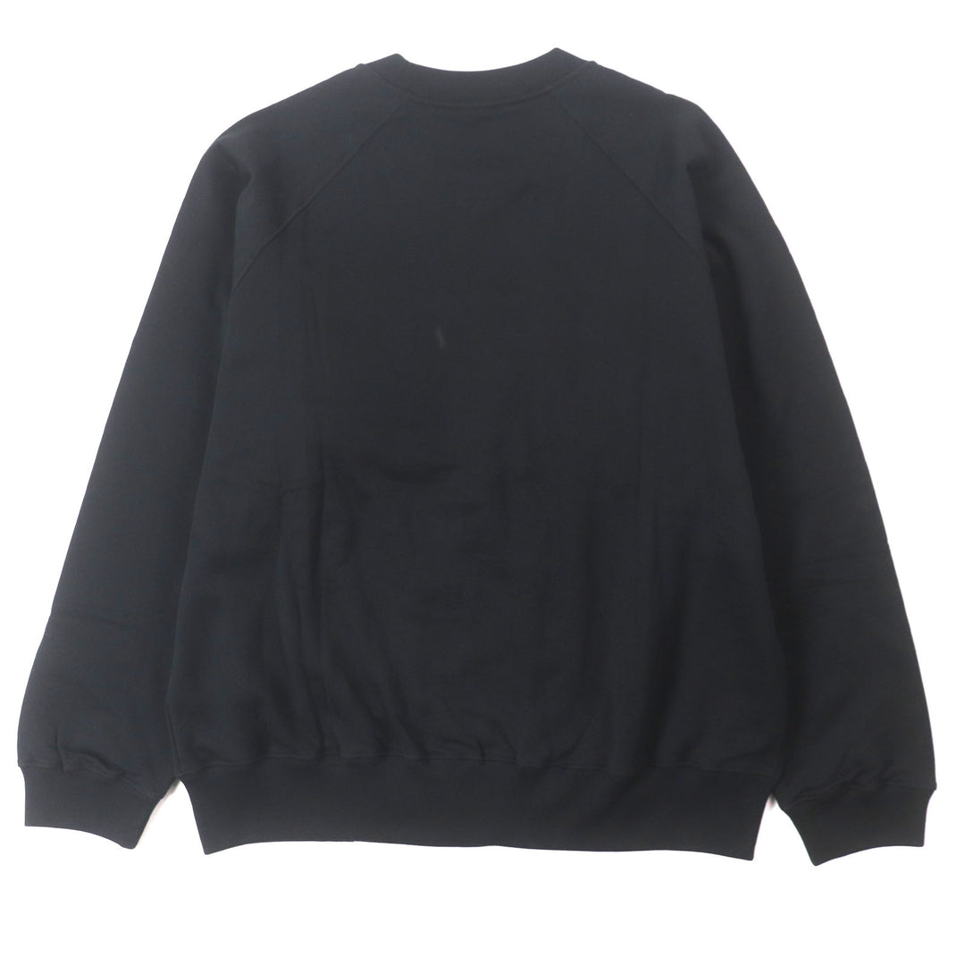 Pristine VERSACE sweat patchwork crew neck pullover black cotton mens XXL 1004001