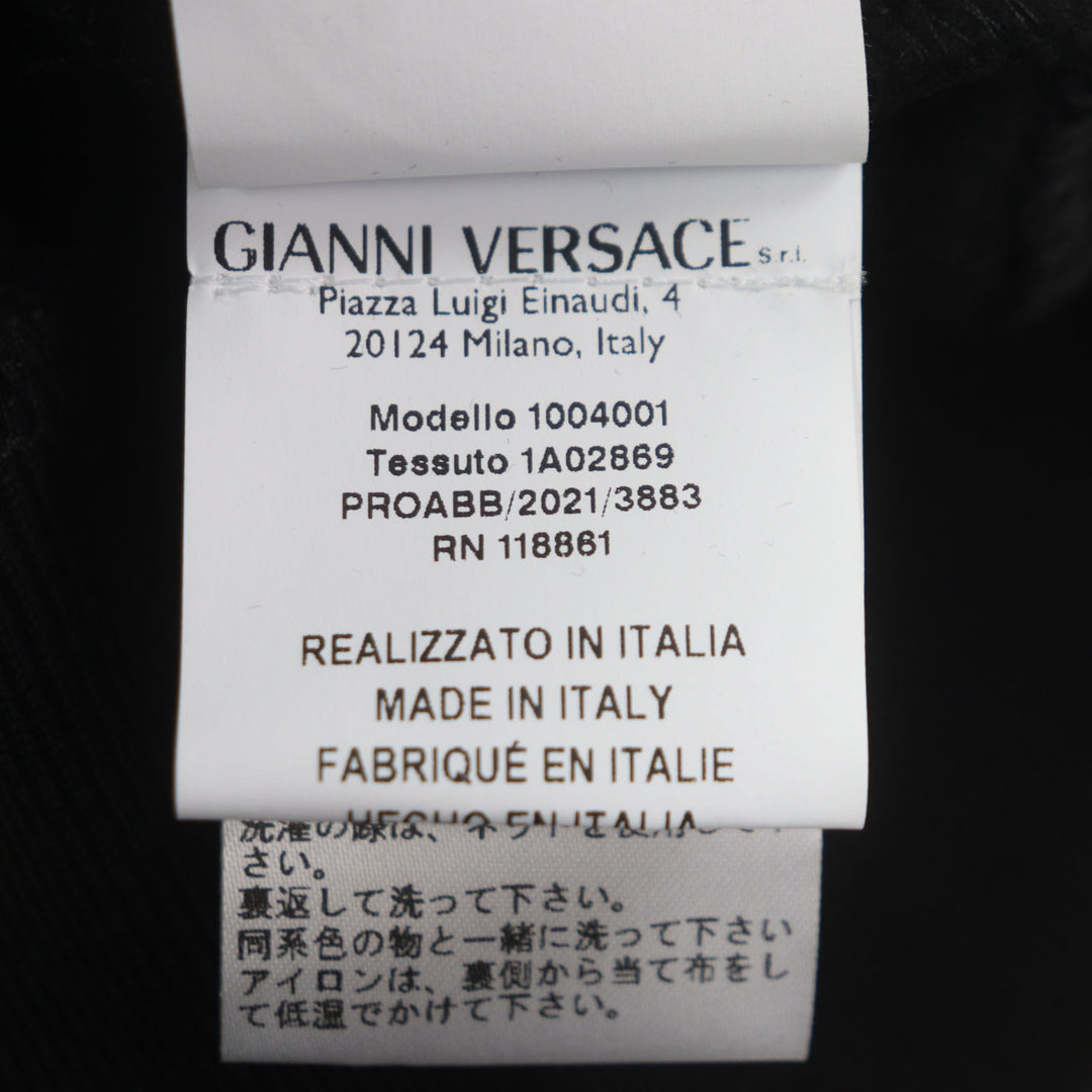 Pristine VERSACE sweat patchwork crew neck pullover black cotton mens XXL 1004001