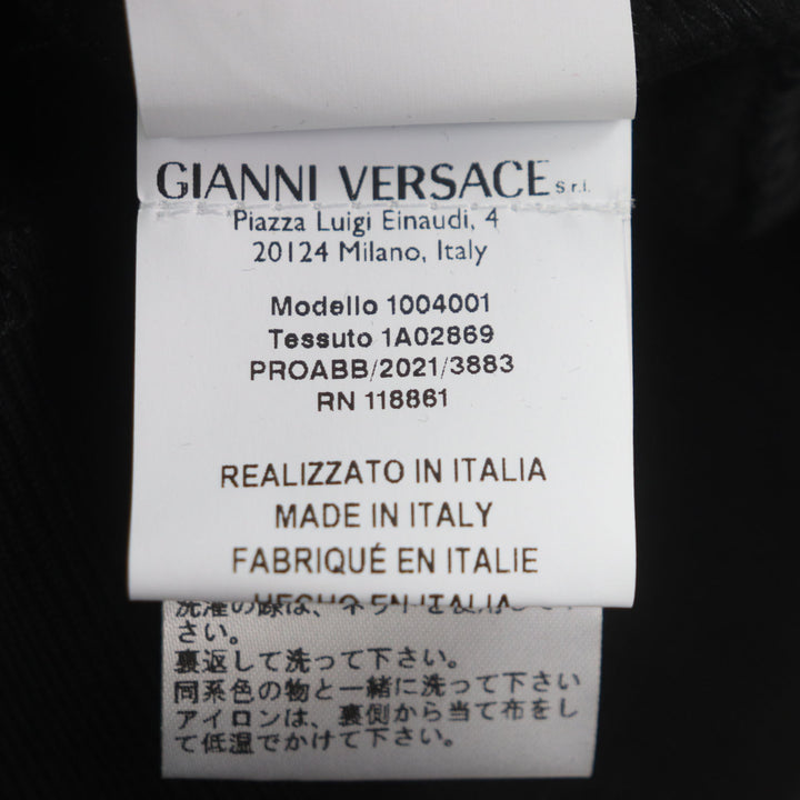 Pristine VERSACE sweat patchwork crew neck pullover black cotton mens XXL 1004001