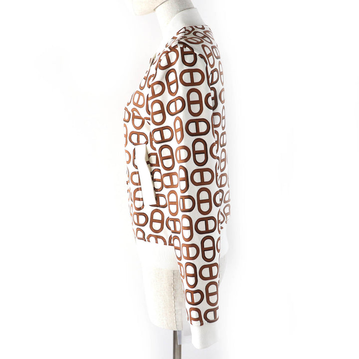 Pristine HERMES Blouson Serie Button Chaine d'Ancre Jacket cotton Women 34