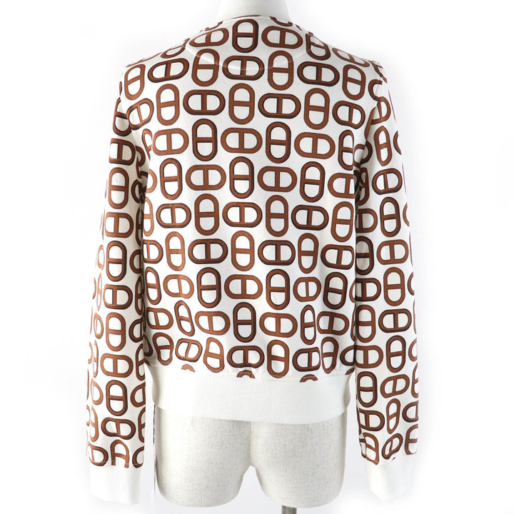 Pristine HERMES Blouson Serie Button Chaine d'Ancre Jacket cotton Women 34