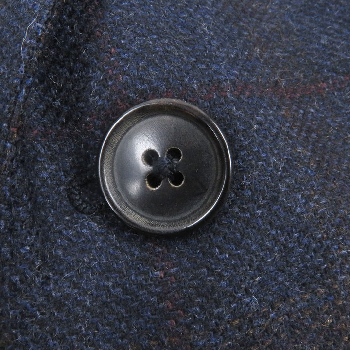 Excellent HERMES tailored jacket Windowpane Single Unconstructed Navy cashmere mens 46