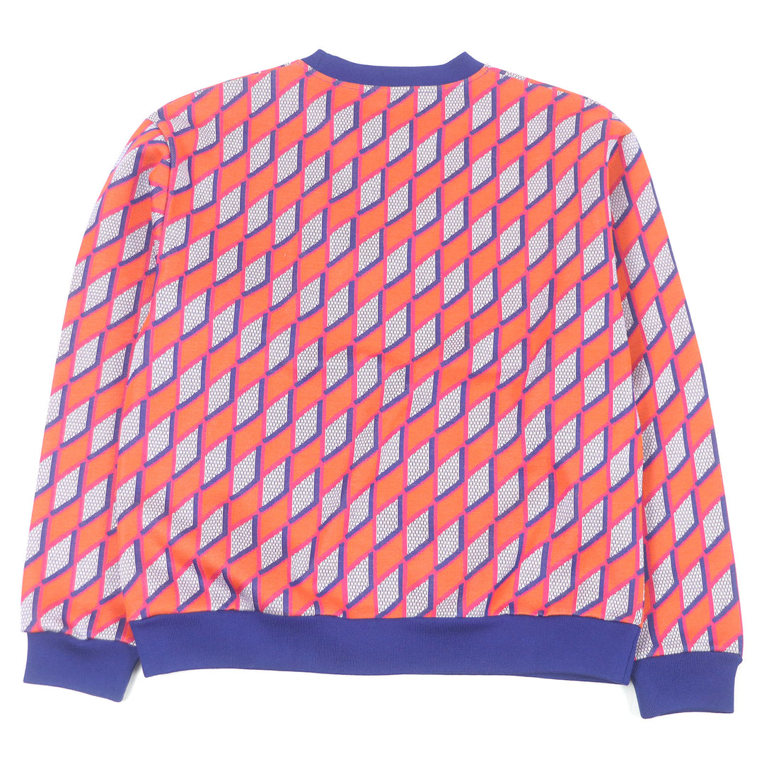 Pristine LOUIS VUITTON sweat Diamond Damier all-over knit Orange cotton mens L