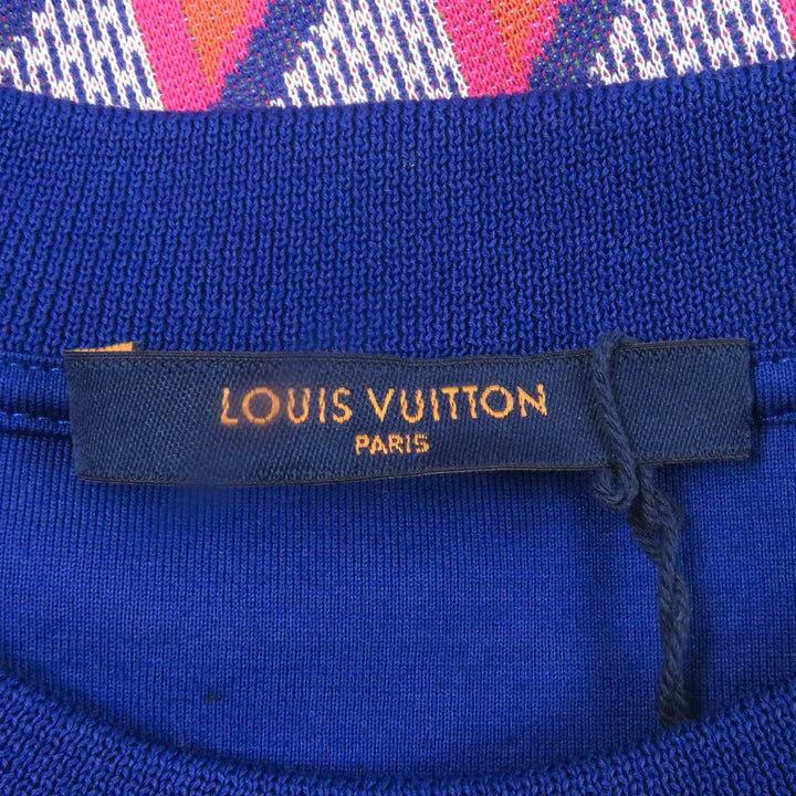 Pristine LOUIS VUITTON sweat Diamond Damier all-over knit Orange cotton mens L