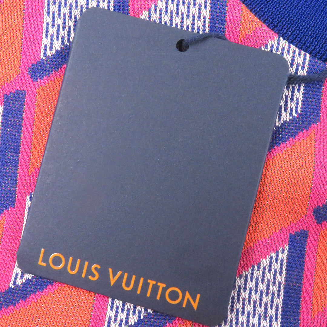 Pristine LOUIS VUITTON sweat Diamond Damier all-over knit Orange cotton mens L