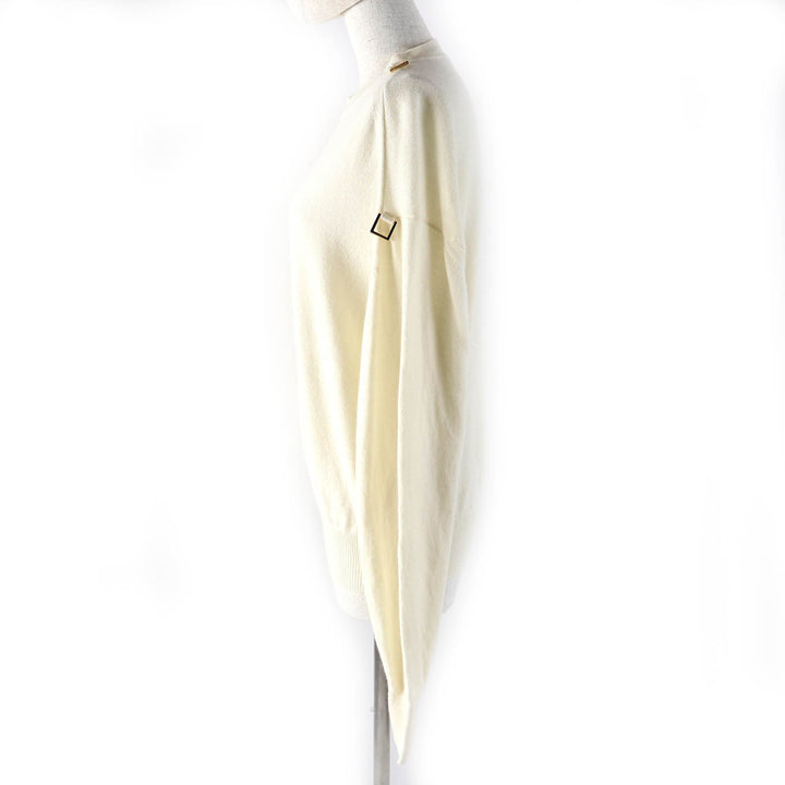 Excellent LOUIS VUITTON knit Cashmere pullover Bianco Latte cashmere S 1ABT67