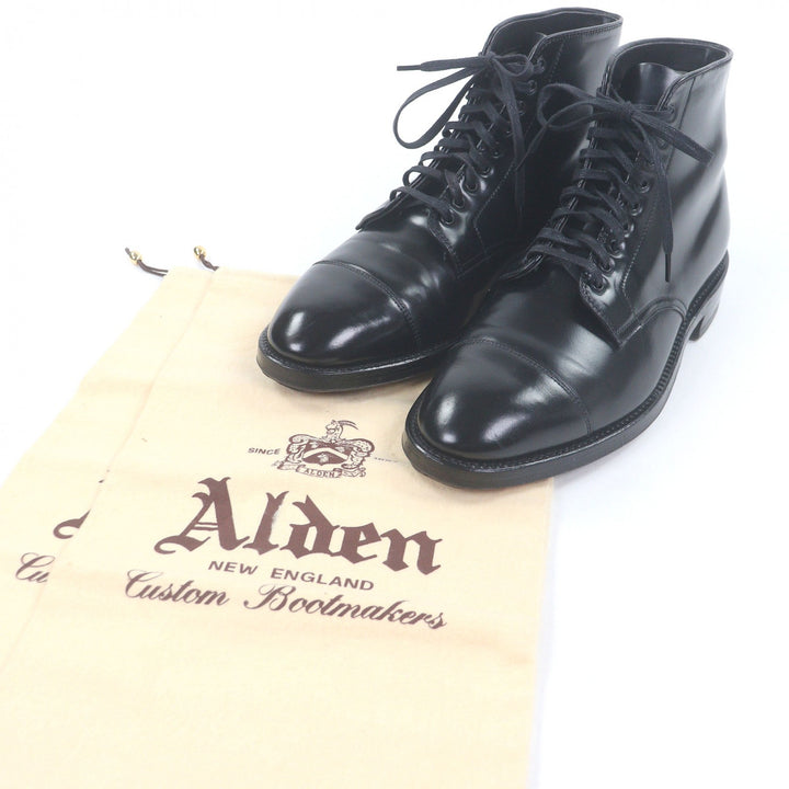 Great ALDEN Ankle boots Cap toe straight tip black Cordovan mens 7 4065