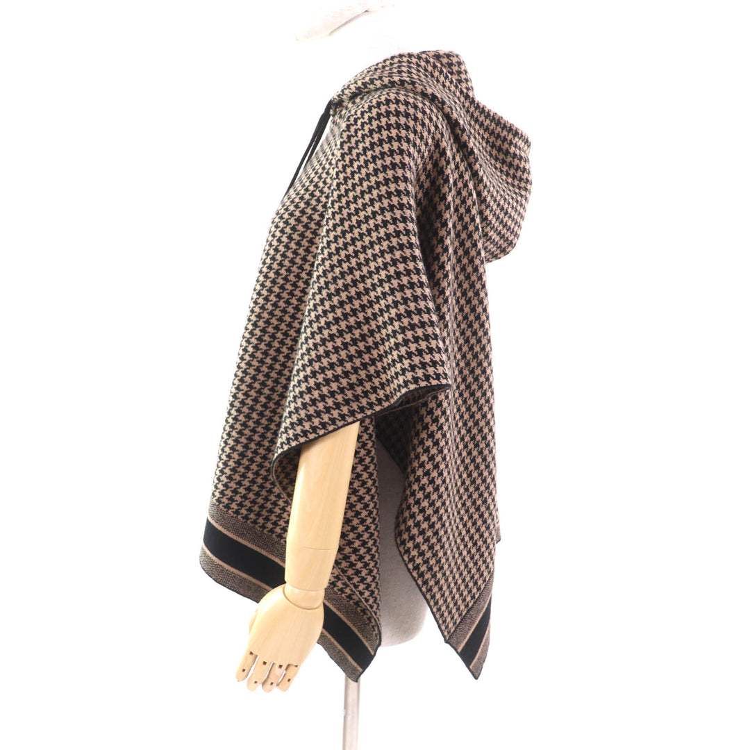 Excellent Christian Dior poncho Brown black cashmere Women 40 024C12AM035