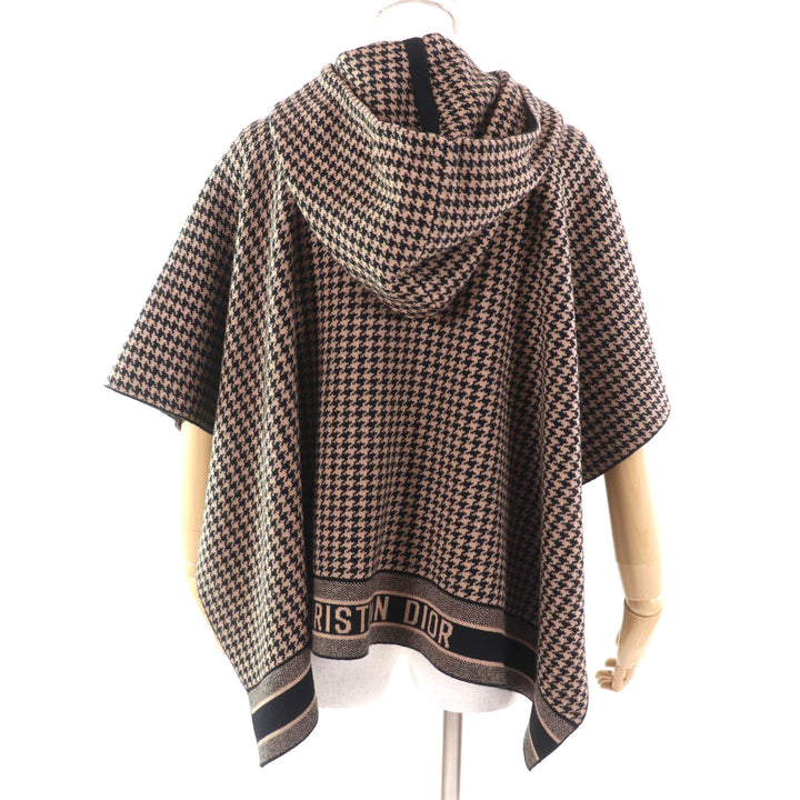 Excellent Christian Dior poncho Brown black cashmere Women 40 024C12AM035