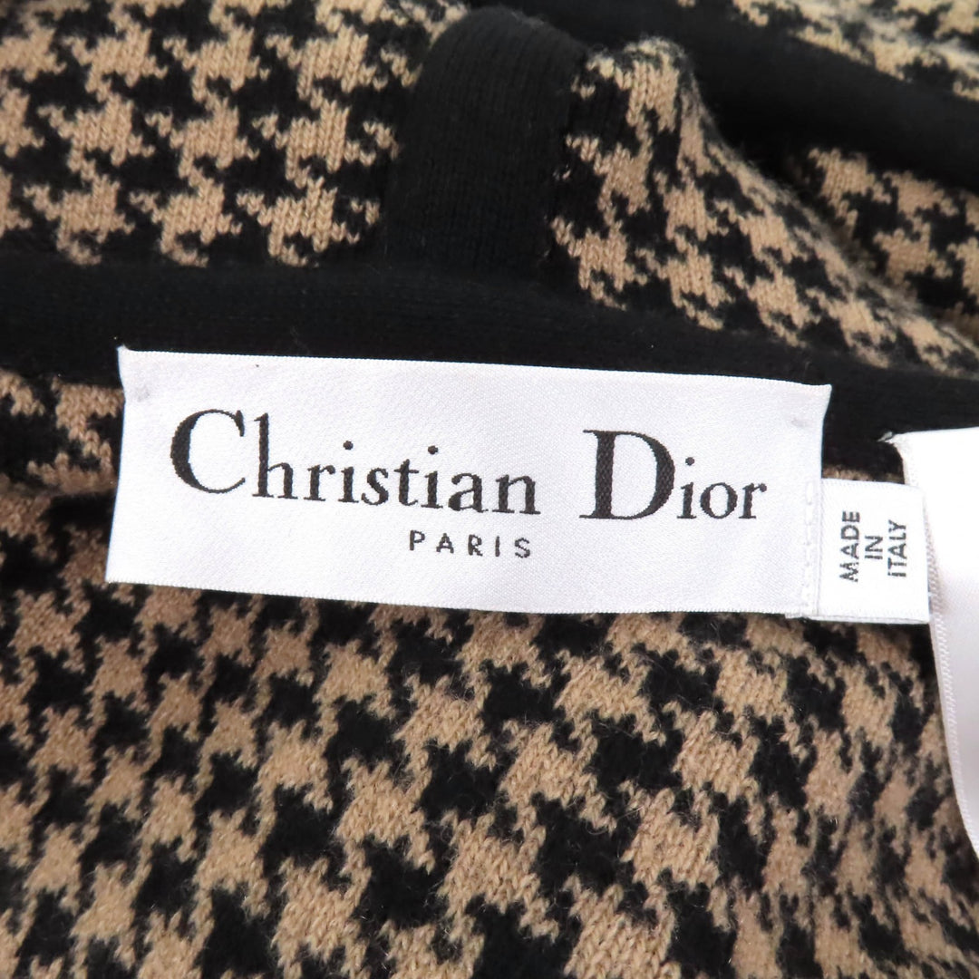 Excellent Christian Dior poncho Brown black cashmere Women 40 024C12AM035