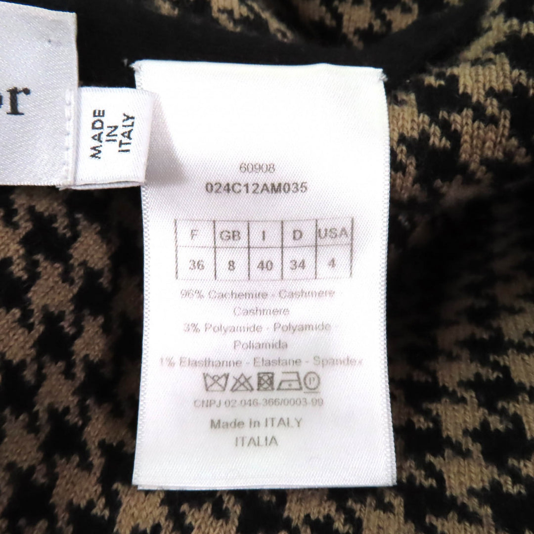 Excellent Christian Dior poncho Brown black cashmere Women 40 024C12AM035