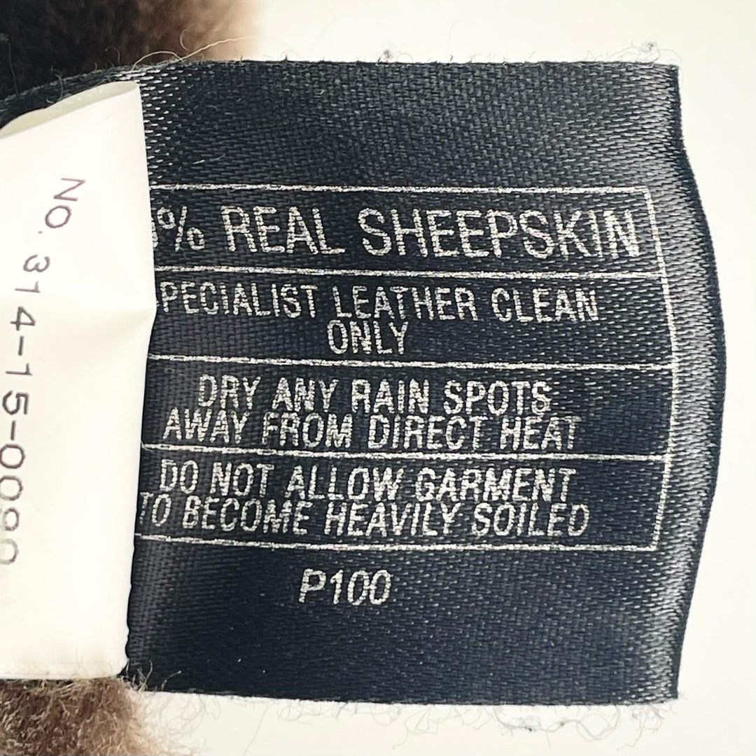 Very Good UNKNOWN Mouton coat Buffalo toggle button, hooded Sheepskin Women 6