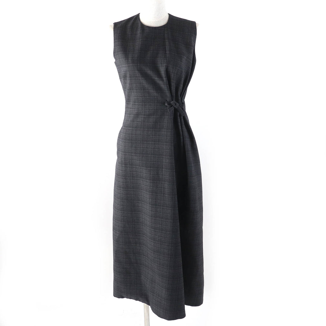 Excellent Christian Dior one piece Checked long dress with ribbon 38 341R30A1518