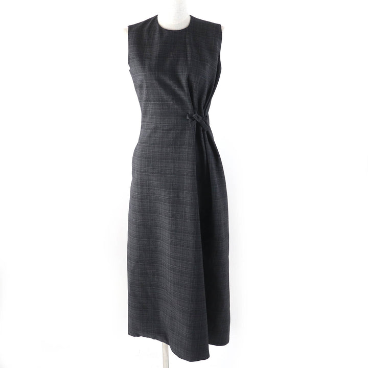 Excellent Christian Dior one piece Checked long dress with ribbon 38 341R30A1518