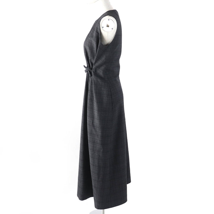 Excellent Christian Dior one piece Checked long dress with ribbon Women 38 341R30A1518