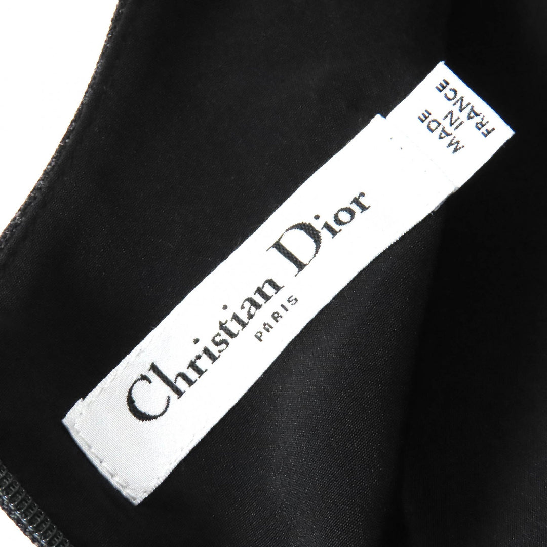Excellent Christian Dior one piece Checked long dress with ribbon 38 341R30A1518