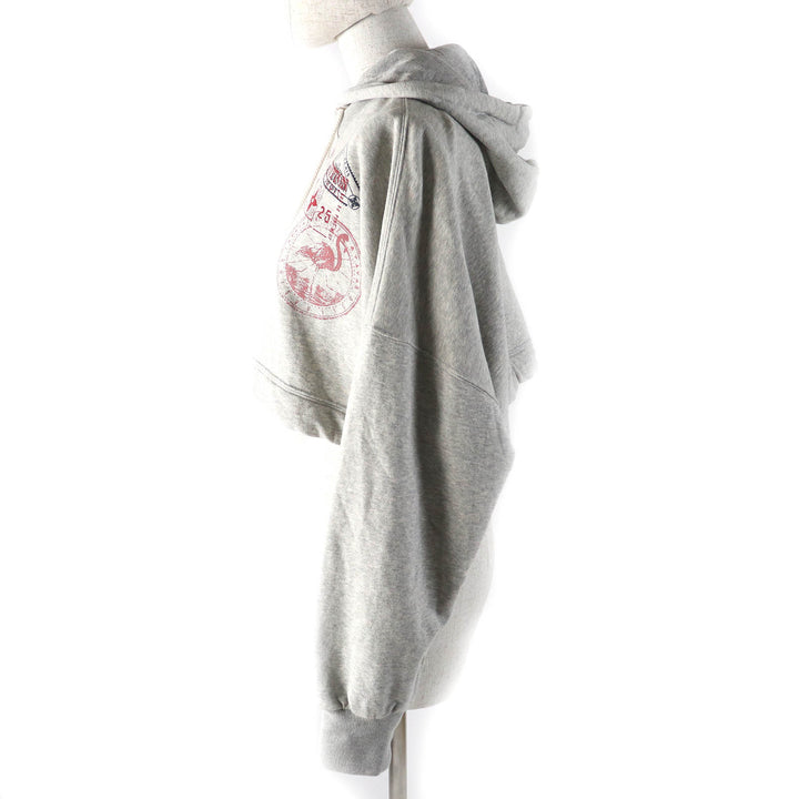 Excellent LOUIS VUITTON hoodie Travel Stamp CropHoodie pearl gray Women S 1AGDAG