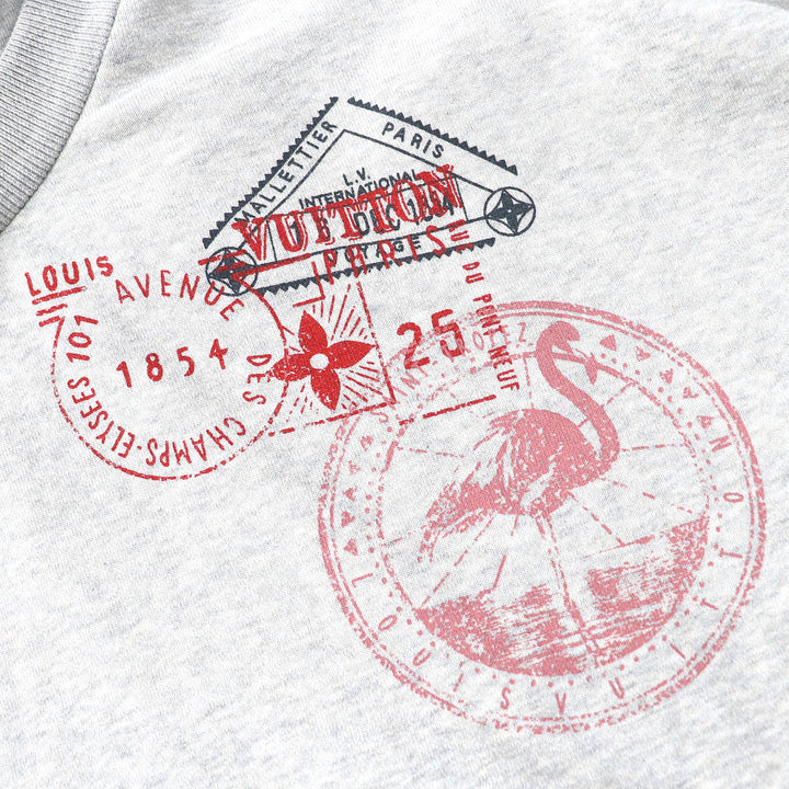 Excellent LOUIS VUITTON hoodie Travel Stamp CropHoodie pearl gray Women S 1AGDAG