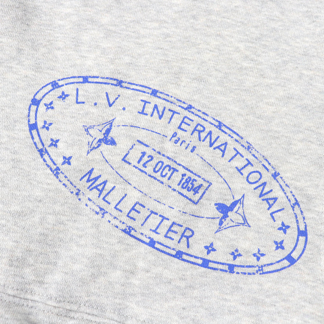 Excellent LOUIS VUITTON hoodie Travel Stamp CropHoodie pearl gray Women S 1AGDAG