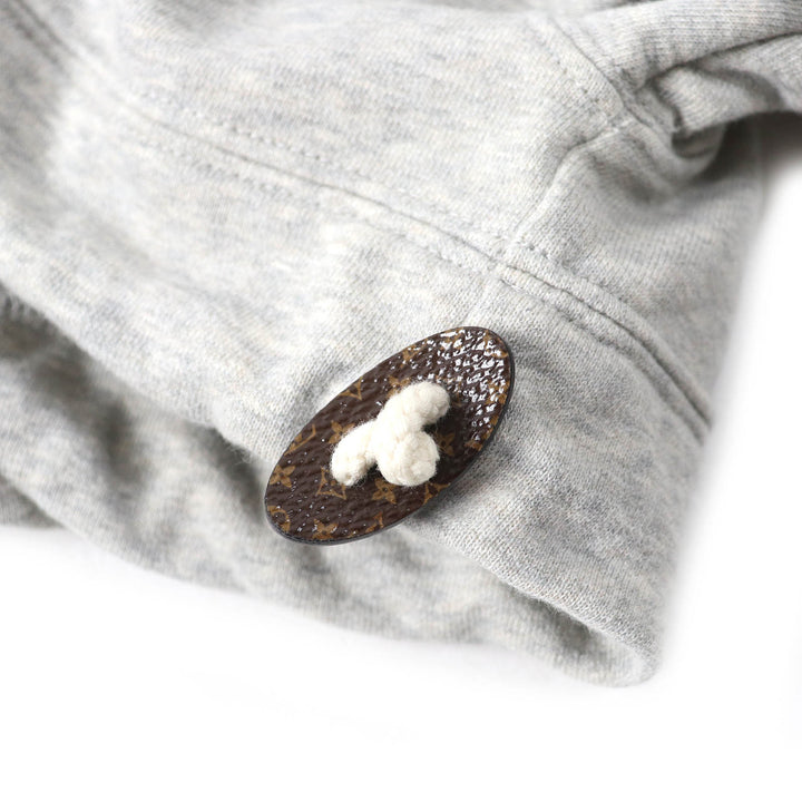 Excellent LOUIS VUITTON hoodie Travel Stamp CropHoodie pearl gray Women S 1AGDAG