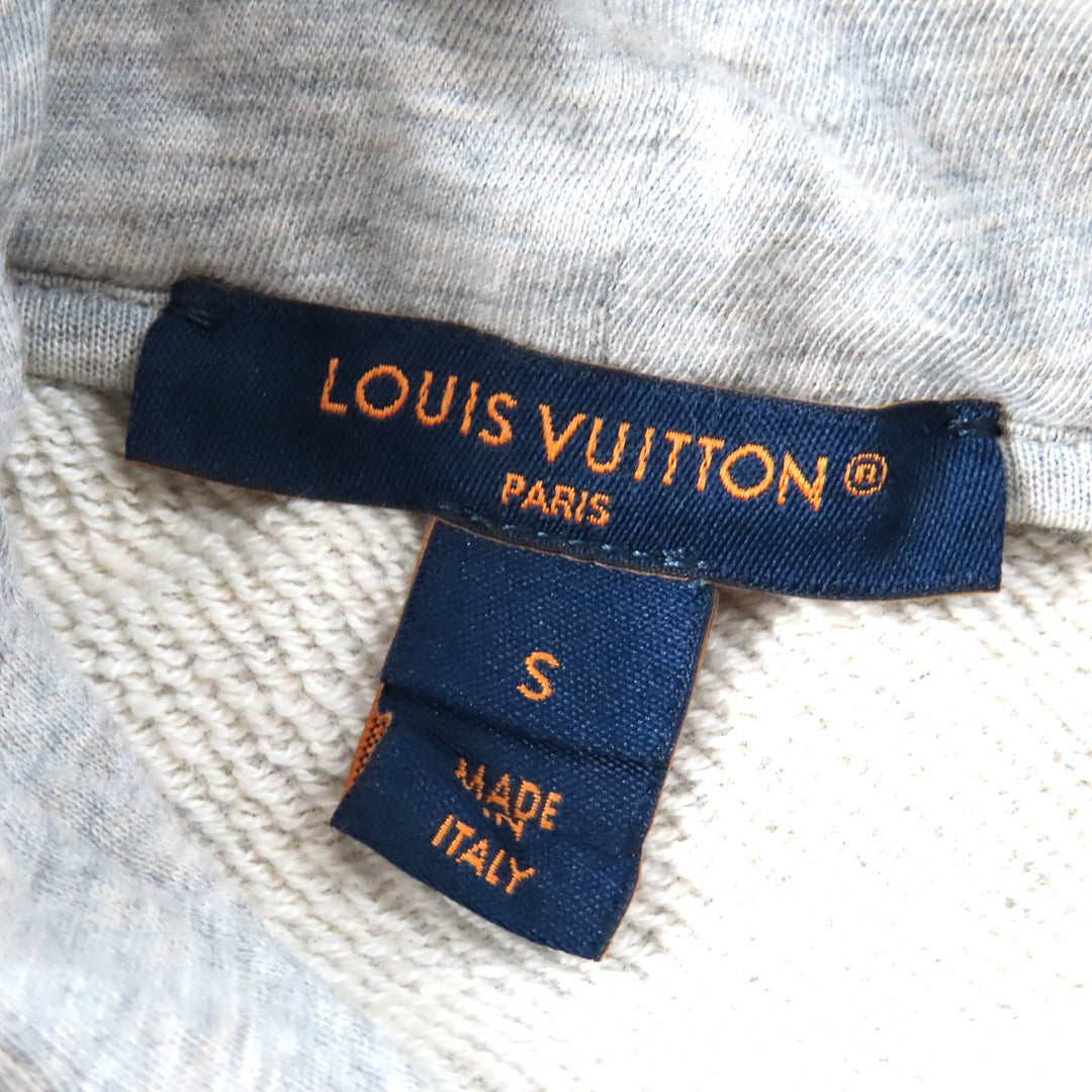 Excellent LOUIS VUITTON hoodie Travel Stamp CropHoodie pearl gray Women S 1AGDAG