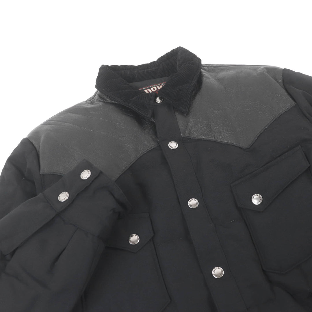 Great SUGAR CANE Down jacket Leather yoke, black cotton M SC12342