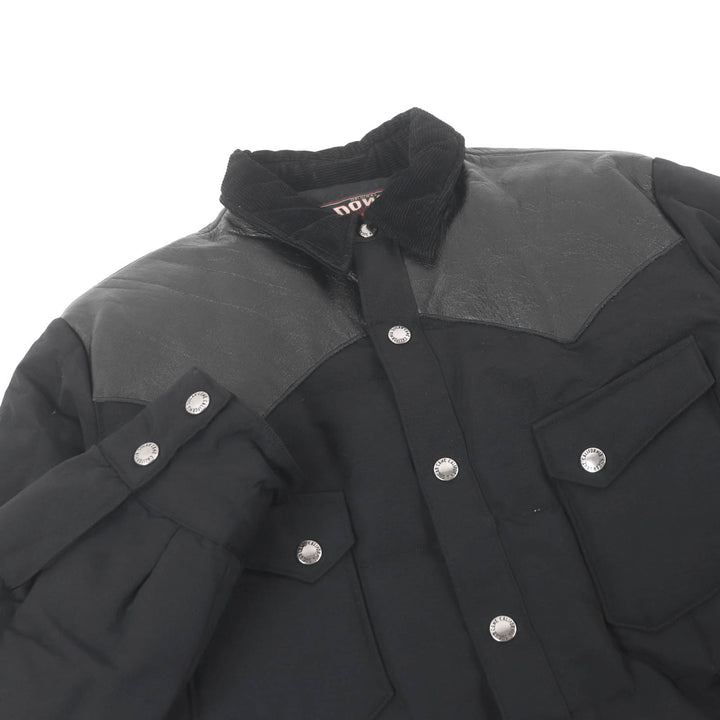 Great SUGAR CANE Down jacket Leather yoke, black cotton M SC12342