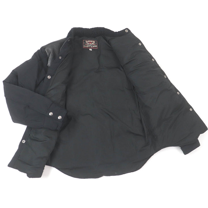 Great SUGAR CANE Down jacket Leather yoke, black cotton M SC12342