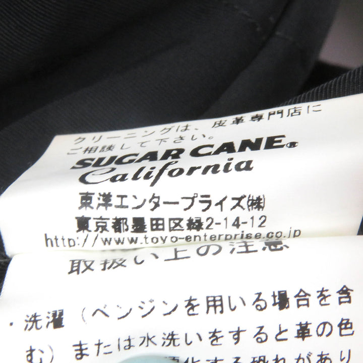Great SUGAR CANE Down jacket Leather yoke, black cotton M SC12342