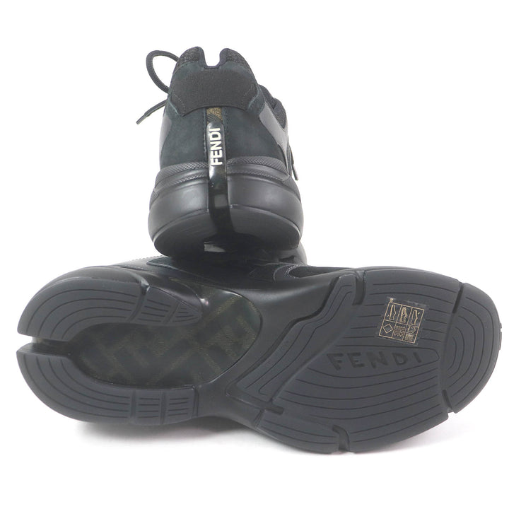 Pristine FENDI Low cut sneakers FASTER TRAINERS FF logo Zucca black mesh mens 6