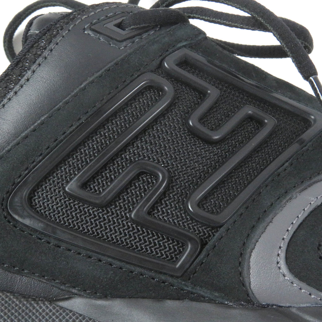 Pristine FENDI Low cut sneakers FASTER TRAINERS FF logo Zucca black mesh mens 6