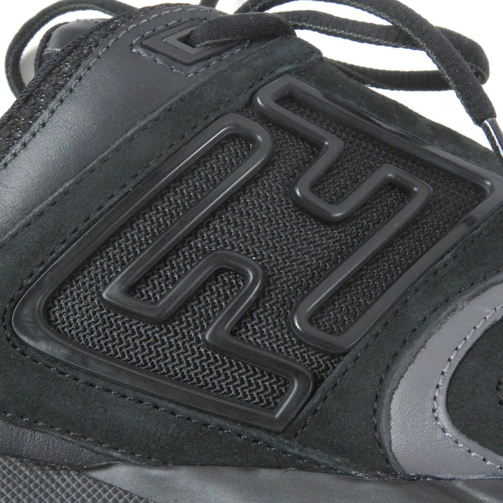 Pristine FENDI Low cut sneakers FASTER TRAINERS FF logo Zucca black mesh mens 6