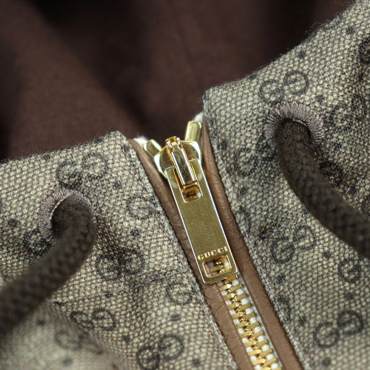 Excellent GUCCI hoodie Mini GG Jersey Sherry Line Interlocking G Half Zip men M