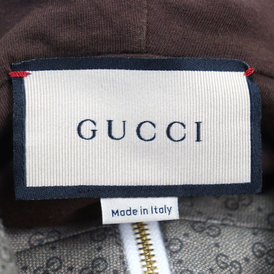 Excellent GUCCI hoodie Mini GG Jersey Sherry Line Interlocking G Half Zip men M 655153