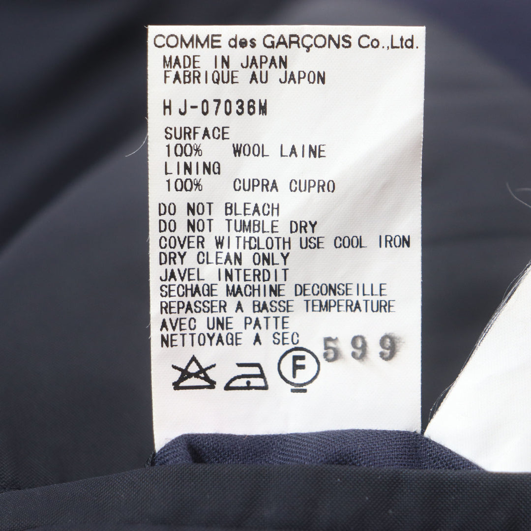 Excellent COMME des GARCONS HOMME tailored jacket Single Jacket Dark navy wool mens M