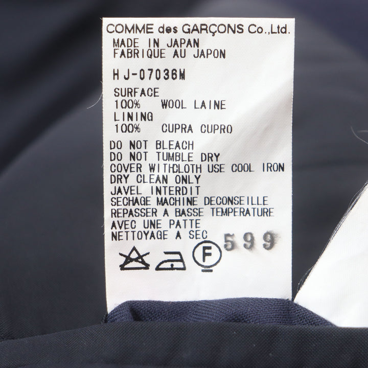 Excellent COMME des GARCONS HOMME tailored jacket Single Jacket Dark navy wool mens M
