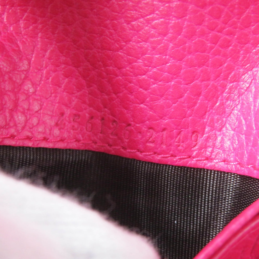 Excellent GUCCI Bifold Wallet GG Marmont Mini Wallet / shocking pink leather