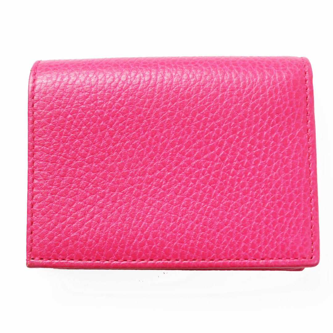Excellent GUCCI Bifold Wallet GG Marmont Mini Wallet / shocking pink leather