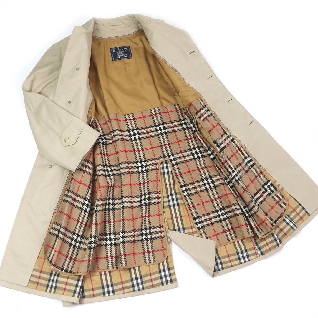 Burberrys coat Wool liner with Nova check pattern on the back beige cotton mens
