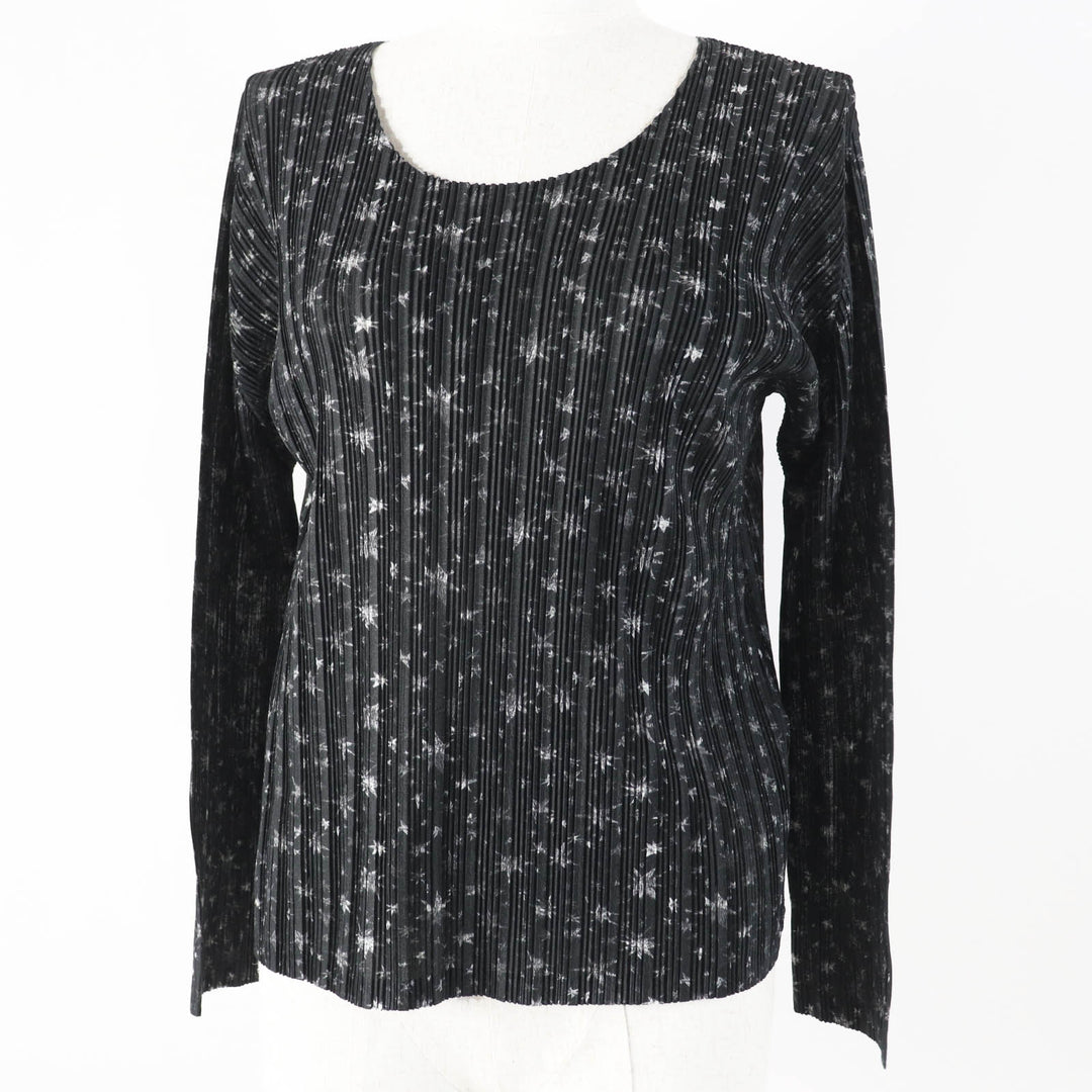 Excellent PLEATS PLEASE T-shirt Star Pattern Long Sleeve black Women 3