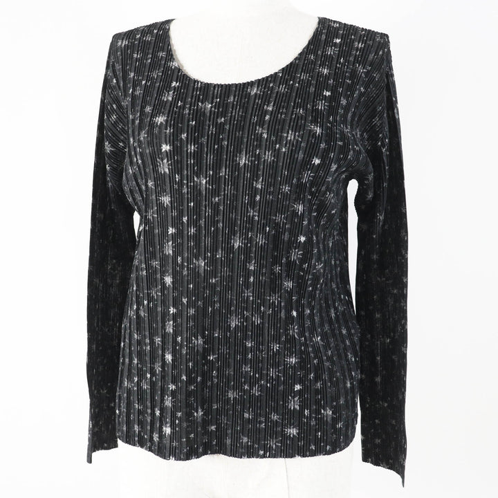Excellent PLEATS PLEASE T-shirt Star Pattern Long Sleeve black Women 3