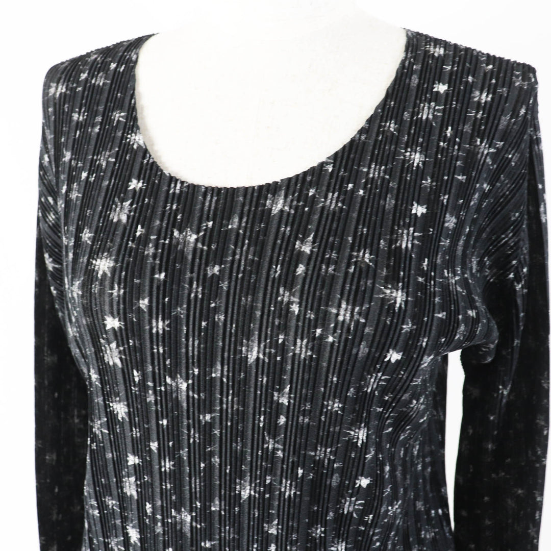 Excellent PLEATS PLEASE T-shirt Star Pattern Long Sleeve black Women 3