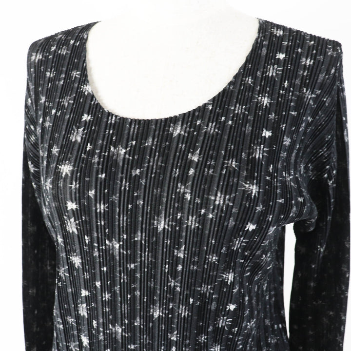 Excellent PLEATS PLEASE T-shirt Star Pattern Long Sleeve black Women 3