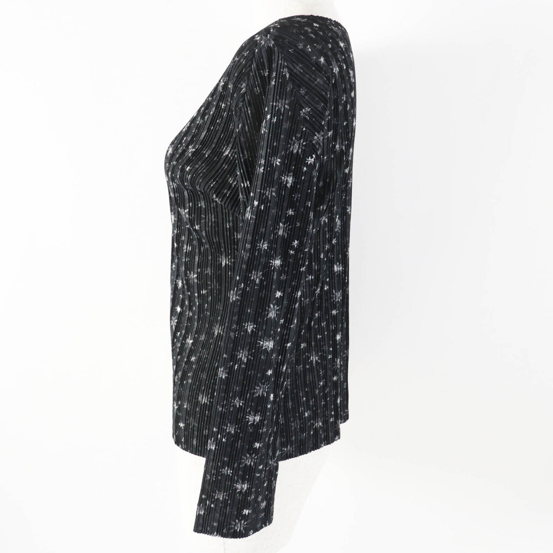 Excellent PLEATS PLEASE T-shirt Star Pattern Long Sleeve black Women 3