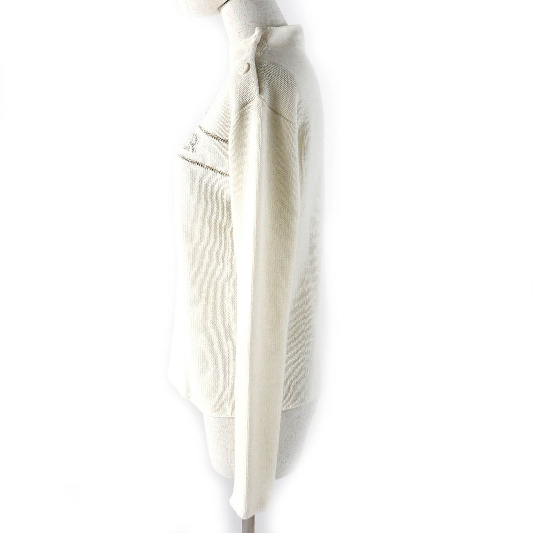 Excellent Christian Dior knit Star Signature Logo Bottleneck cashmere Women 40 414S94AM064