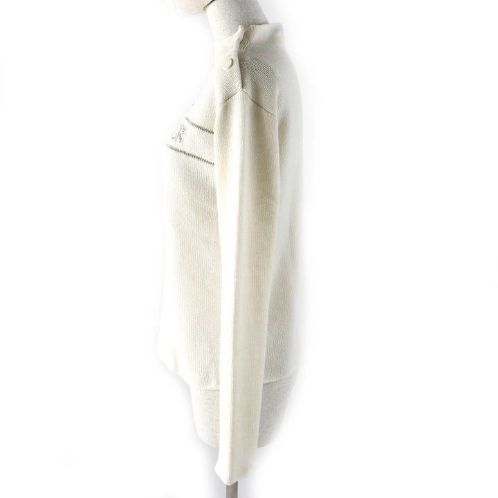 Excellent Christian Dior knit Star Signature Logo Bottleneck cashmere Women 40 414S94AM064