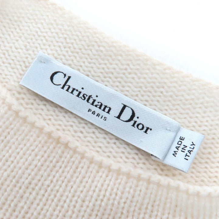 Excellent Christian Dior knit Star Signature Logo Bottleneck cashmere Women 40 414S94AM064