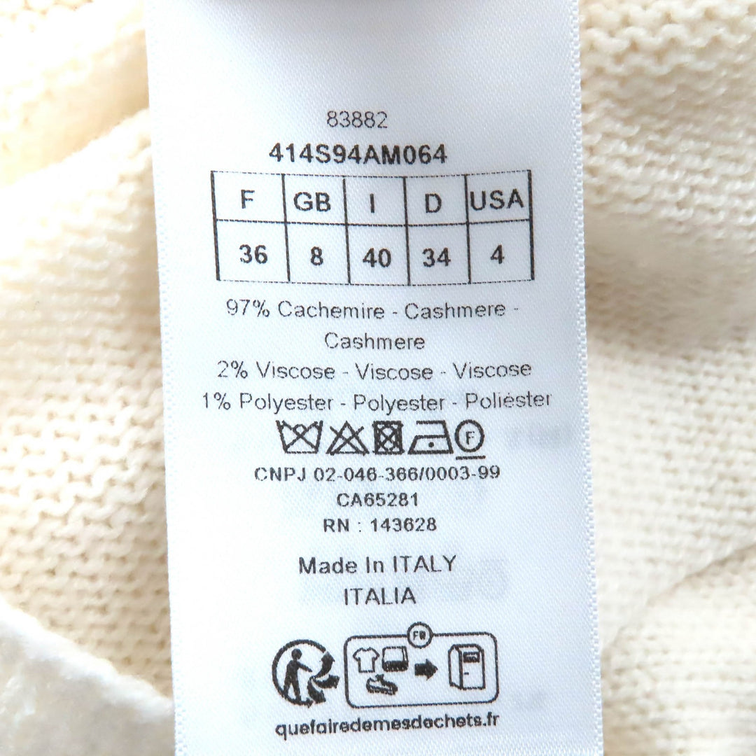 Excellent Christian Dior knit Star Signature Logo Bottleneck cashmere Women 40 414S94AM064