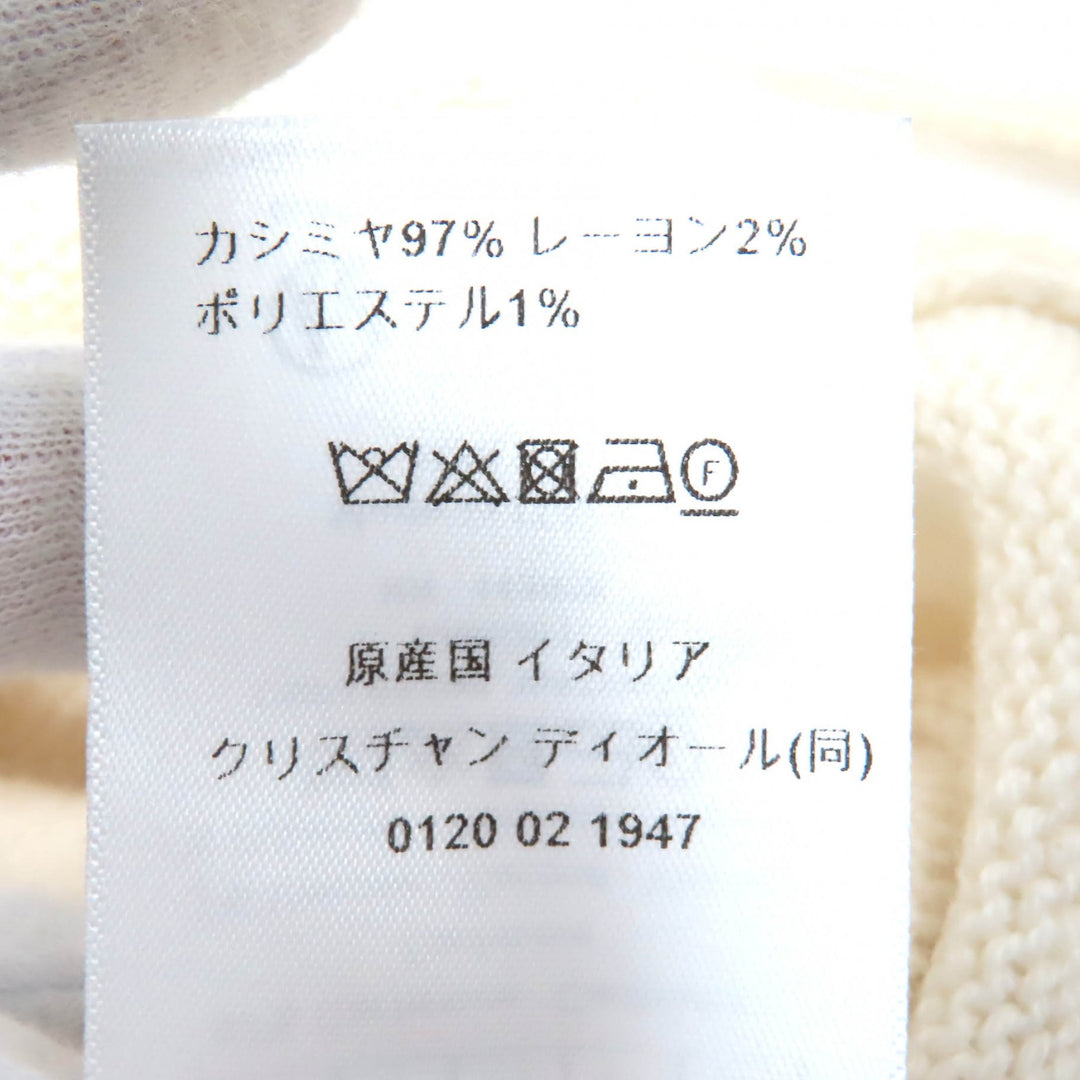 Excellent Christian Dior knit Star Signature Logo Bottleneck cashmere Women 40 414S94AM064