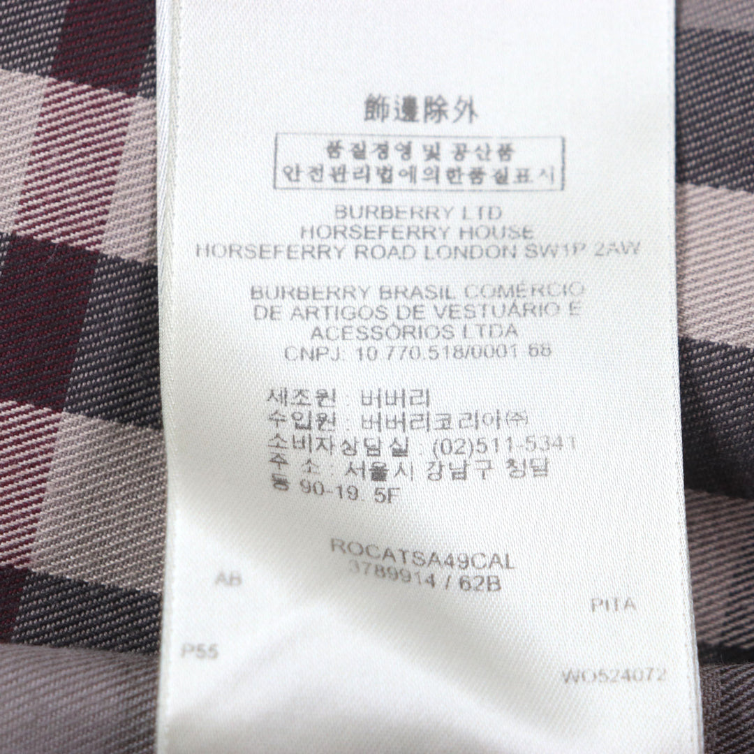 Great BURBERRY LONDON trench coat Check Pattern Lining polyester mens 46 3789914